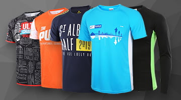 Selection of our personalised race T-shirts