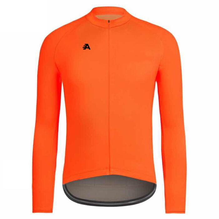 Orange long sleeve cycling jersey