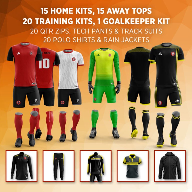 Full Football Kit Bundle | With 30 Match Kits & 20 Training