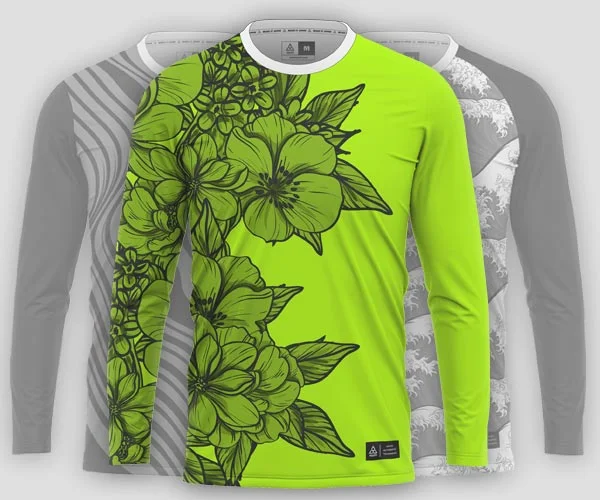 Women Long Sleeve Sports Jersey t-shirt design concept