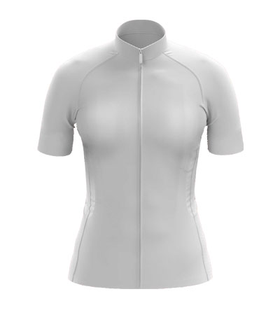 Plain Women's Relaxed Fit Short Sleeve Cycling Jersey with zip front
